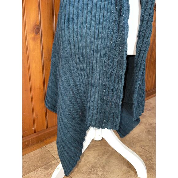 Womens Hekla & Co Dark Teal Wool‎ Blend Open Front Cardigan Sweater Size Large - Picture 4 of 8